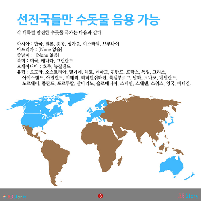 비비스토리, BBStory, Safe Water, 선진국들만 수돗물 음용 가능