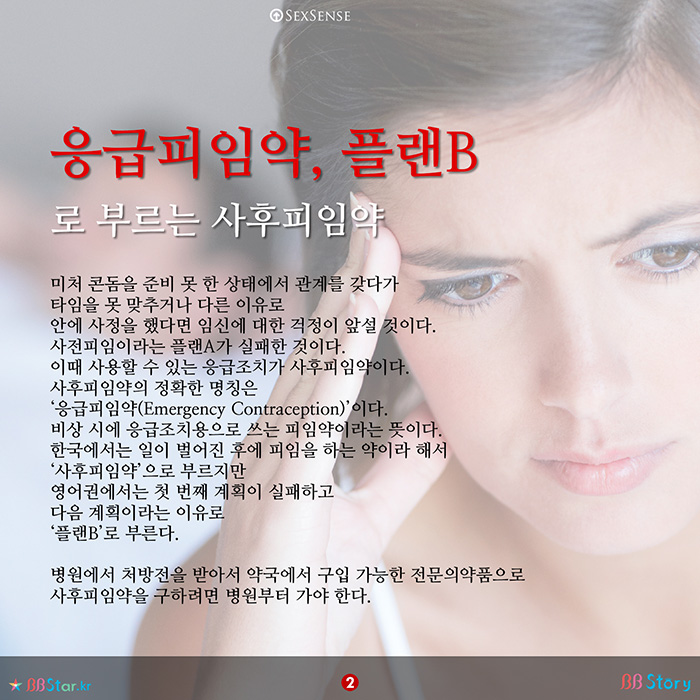 비비스토리, BBStory, P응급피임약, 플랜B로 부르는 사후피임약
