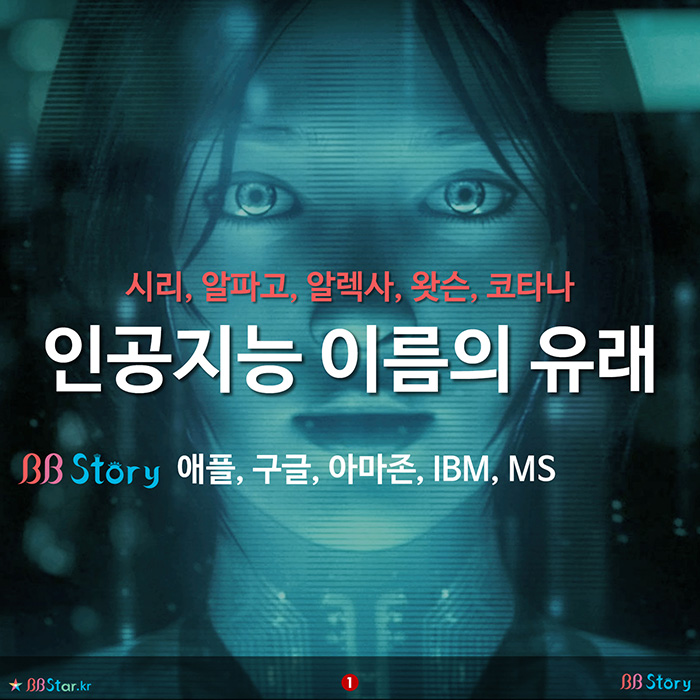비비스토리, BBStory, 인공지능 이름의 유래, 시리, 알파고, 알렉사, 왓슨, 코타나 이름 유래