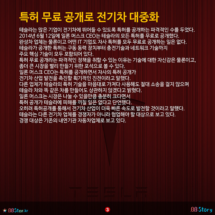 비비스토리, BBStory, 특허 무료 공개로 전기차 대중화