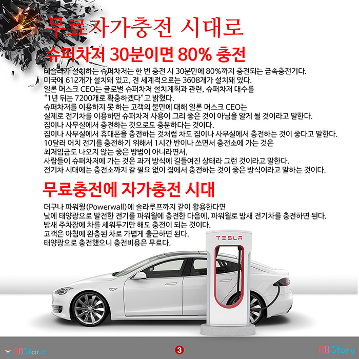 비비스토리, BBStory, 무료자가충전 시대로 혁신의 테슬라