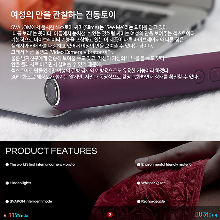 비비스토리, BBStory, 카메라 내장형 바이브레이터, 여성의 안을 관찰하는 진동토이
