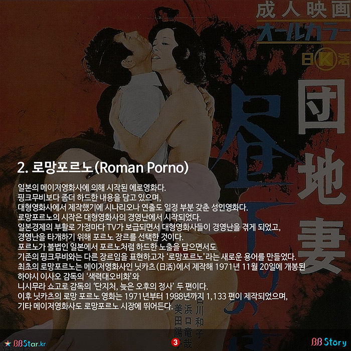 비비스토리, BBStory, 일본 성인영상물 역사와 종류, 2. 로망포르노(Roman Porno)
