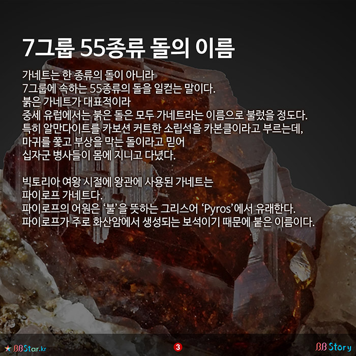 비비스토리, BBStory, 55종류 돌의 이름 가네트