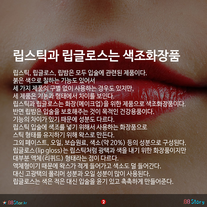 비비스토리, BBStory, 립스틱과 립글로스는 색조화장품