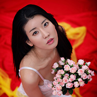 비비스타 화보 모델, 빈서연, binseoyeon, 스튜디오촬영, 빨간배경, 시스루 슬립 컨셉