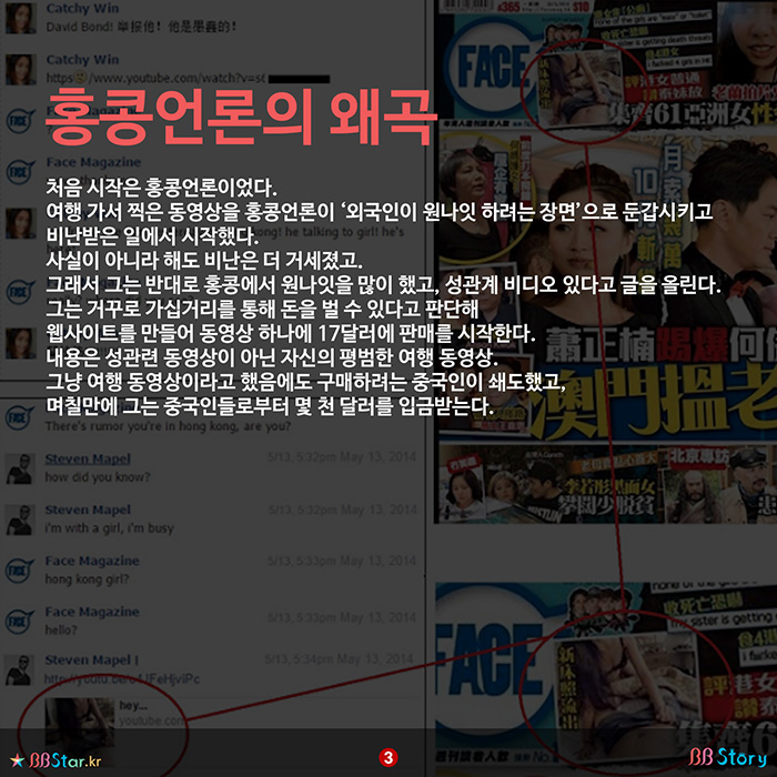 비비스토리, BBStory, 홍콩언론의 왜곡에서 시작한 데이빗 본드의 언론낚시, David Bond