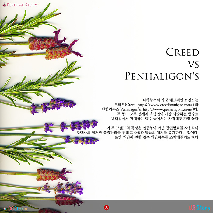 비비스토리, BBStory, 니치향수의 양대 산맥 크리드 vs 펜할리곤스
