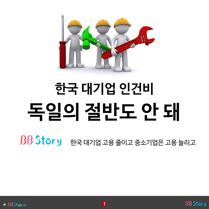 비비스토리, BBStory, 한국 대기업 인건비 독일의 절반도 안 돼
